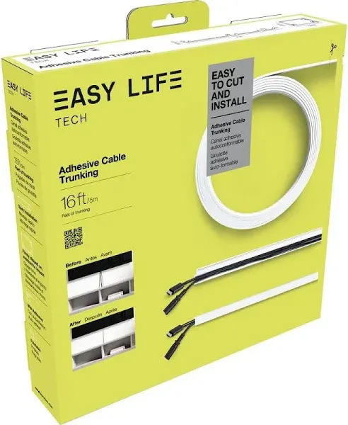 Easylife Tech 16 ft White Adhesive Cable Raceway Roll