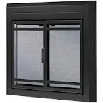 Uniflame Kendall Black Cabinet-style Fireplace Doors with Smoke Tempered Glass, Large