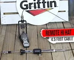 Remote Hi Hat Cymbal Stand - GRIFFIN Auxiliary Cable Foot Pedal Drum High HiHat