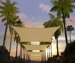 Colourtree Square Sun Shade Sail Canopy Mesh Fabric UV Block Air & Water Permeable