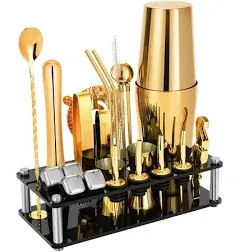 23-Piece Bartender Kit Cocktail Shaker Set by : Stainless Steel Bar Tools wit...