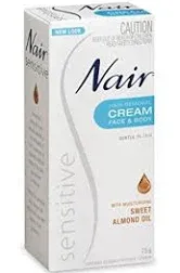 Nair Sensitive Hair Removal Cream For All Hair Types 80ml For Smooth Skin