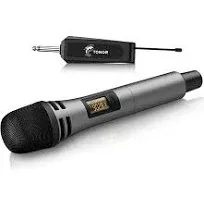 Wireless Microphones, UHF Handheld Cordless Dynamic Mic with Rechargeable Receiv