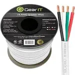 GearIT 14/4 Speaker Wire (250 Feet) 14AWG Gauge - Fire Safety in Wall Rated Audio Speaker Wire Cable / CL2 Rated / 4 Conductors - OFC Oxygen-Free