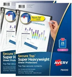 Avery Diamond Clear Secure Top Sheet Protectors