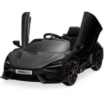 Kidzone 12V Licensed McLaren 765LT Kids Ride On Sports Car Electric Vehicle Vehicles with 2 Speeds, Parent Control, Smooth Start, Suspension, Hydraulic Doors & Hidden Training Wheels - Gray