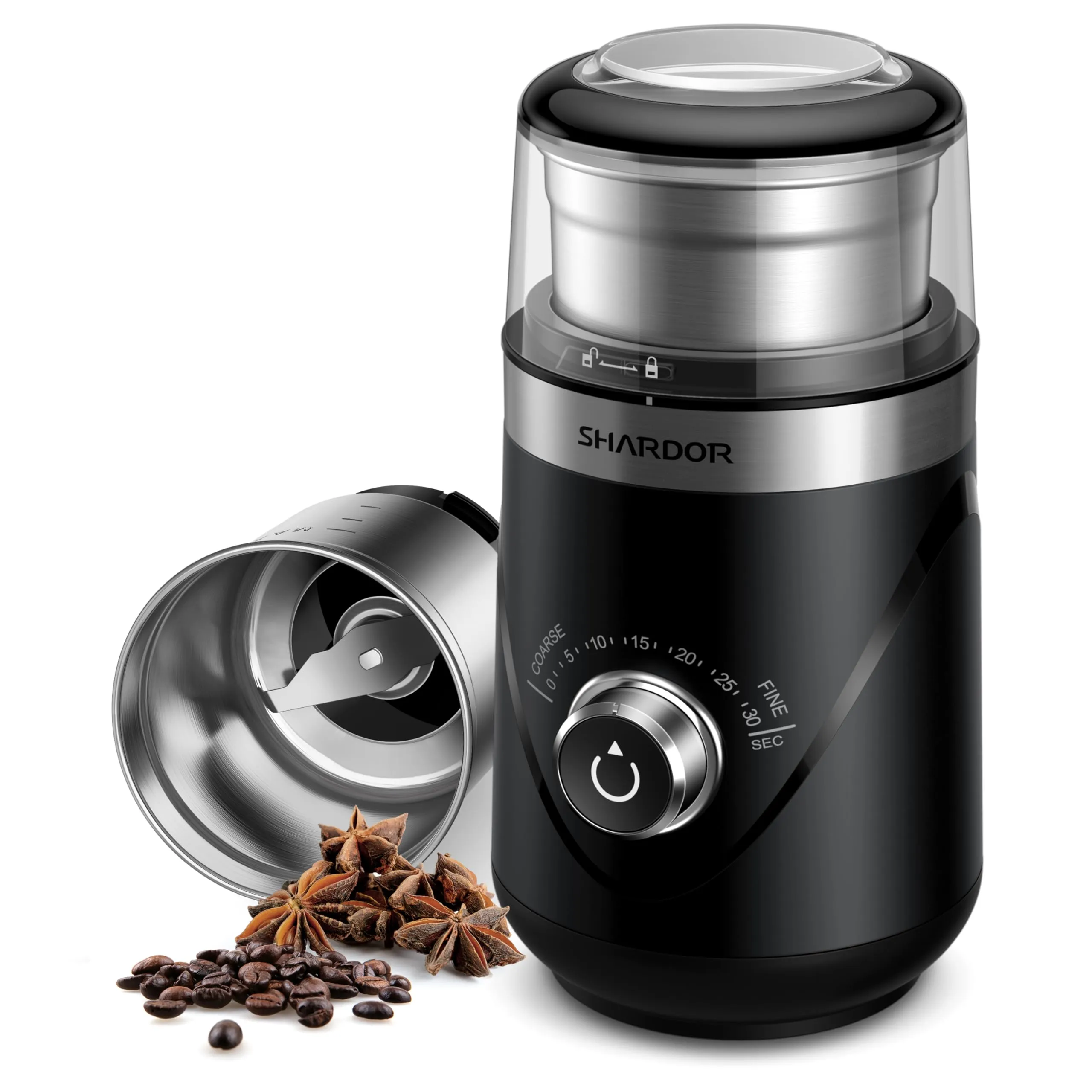 Adjustable Coffee Bean Grinder Electric, Herb/Spice Grinder, Espresso Grinder...