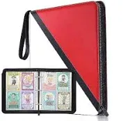 Cards Holder 4-Pocket Trading Binders for Card Games Collection Case Book Fits 400 Cards With 50 Removable Sleeves Display Storage Carrying Case