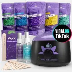 Tress Wellness Waxing Kit for Brazilian Wax - Easy to BLACK PURPLE: Flower 