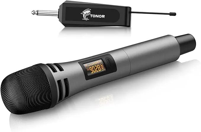 TONOR TW310 Handheld UHF Wireless Dynamic Microphone with Rechargeable Receiver