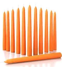 CANDWAX 10 inch Taper Candles Set of 4 - Tall Candles Unscented - Orange Cand...