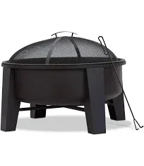 Unbranded Wood-Burning Fire Pit 23&#034;x35&#034;x35&#034; Iron w/Screen+Porta<wbr/>ble Heavy Duty