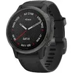 Garmin Fenix 6S Sapphire, Premium Multisport GPS Watch, Smaller-Sized, Features Mapping, Music, Grade-Adjusted Pace Guidance and Pulse Ox Sensors, Black (Renewed)