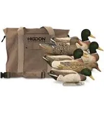 Higdon Magnum Foam Filled Flocked Head Mallard Duck Decoys with Slot Bag