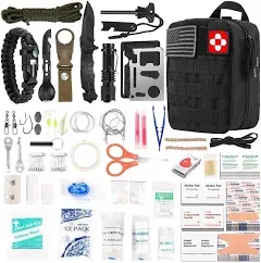 216 Pcs Survival First Aid Kits, Professional Survival Gear Equipment Tools Firs