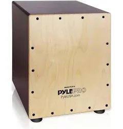 Pyle Wooden Stringed Acoustic Cajon Drum Box Percussion Hand Instrument (Used)