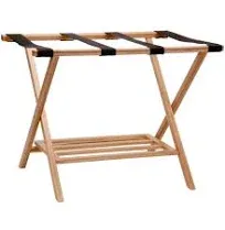 Household Essentials Fully Assembled Folding Luggage Rack with Shelf