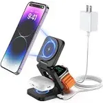 3-In-1 Foldable Magnetic Wireless iPhone iWatch airpods Charger &amp;Stand