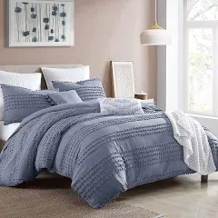 Marilla 100% Cotton Clip Jacquard Pom Pom Texture 5-Piece Comforter Set Swift Home