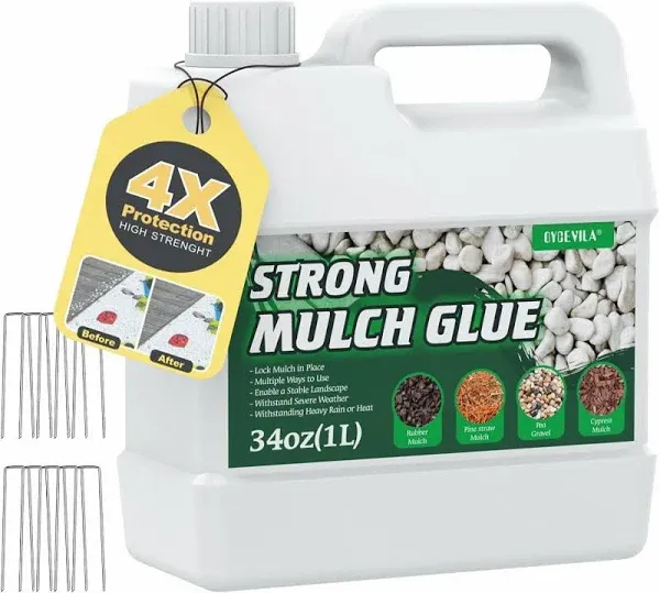 Quick Dry Mulch Gravel Binder Glue, Clear Mulch Glue, Strong Mulch Glue, 34oz