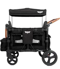 Keenz VYOO Stroller Wagon with Canopy - Foldable Design for Easy Storage, 5 Seating Positions for Kids, Enhanced Child Safety, All-Terrain Mobility, 2-Passengers, Black