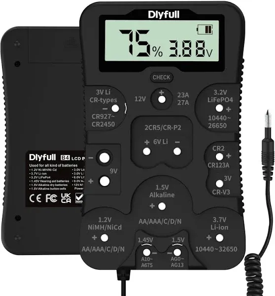 Battery Tester LCD Display Universal Battery Checker Ni-Mh Ni-Cd Li-Ion Alk 2CR5