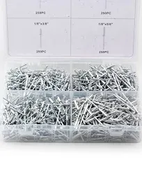 VCT 1000pc 1/8" Aluminum Blind Pop Rivet Assortment 4 Hand/Air Riveter