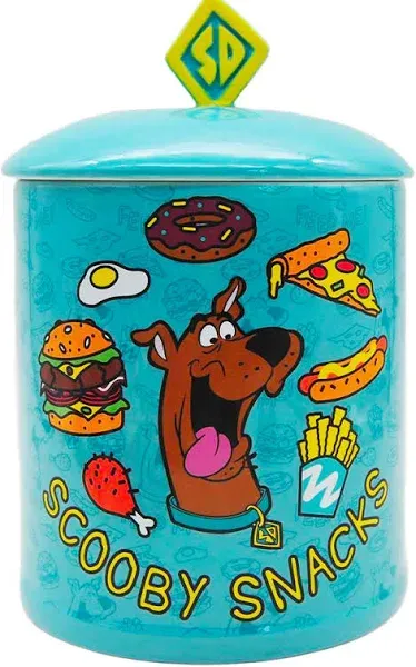 Silver Buffalo Scooby Doo Food Pattern Ceramic Canister Cookie Jar