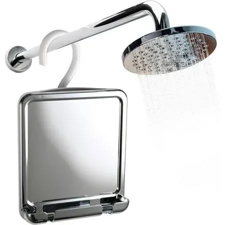  Fogless Shower Mirror for Shaving with Razor Holder and Dual Anti Fog Chrome