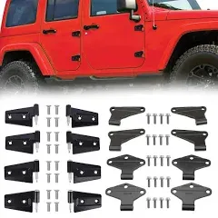 Lqito 4 Door Hinge Assembly Kits Compatible with 2007-2018 Jeep JK Jeep Wra(259)