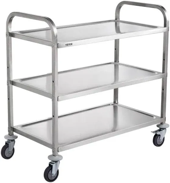 VEVOR 3-Tiers Wire Rolling Kitchen Cart