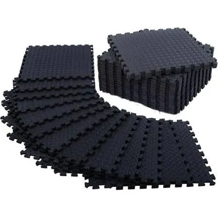 24pc Puzzle Exercise Mat w/ EVA Foam Interlocking Tiles 96 Sq Ft GYM Home