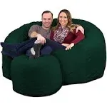 Ultimate Sack 6000 (6 ft.) Bean Bag Chair and Footstool - Hunter Suede