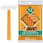 BIC Single Blade Razor, Sensitive, 12 ct