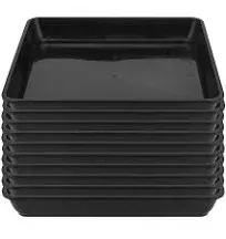 Zioc 10 Pack 10 x 10 Inch Black Square Plant Saucer