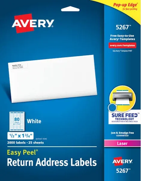 Avery Easy Peel Laser Address Labels