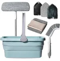 Don Aslett's Ultimate Cleaning Set Includes 3 Cleaning Cloths 15" Machine Washable Microfiber Mop Pad