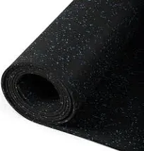 Titan Fitness 15ftx4ftx8mm Blue Crumb Rubber Gym Flooring Roll, Non-Slip Textured Mat for Floor Protection, Ideal for Heavy Weights & Gym Machines