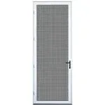 36 in. x 96 in. White Surface Mount Left-hand Ultimate Security Screen Door with Meshtec Screen