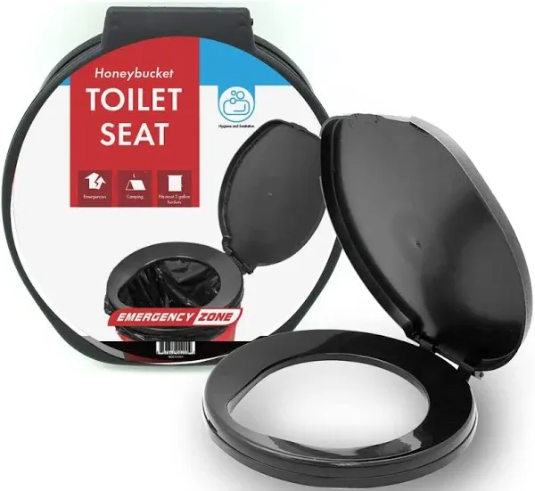 [1 Pack] Emergency Zone Honey Bucket Style Toilet Seat for 5 Gallon Bucket | Portable Toilet for Camping, Hiking, Boating, or Emergencies for When Nature Calls