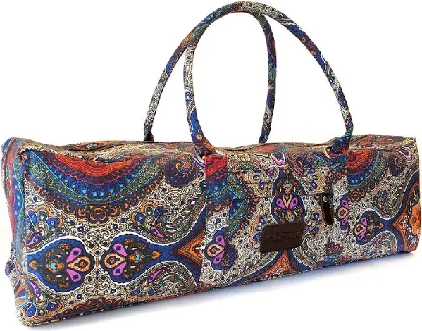 Yoga Mat Duffle Bag Patterned Canvas with Pocket and Zipper Celestial