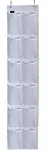 MISSLO Heavy Duty Over The Door Storage with 12 Mesh Pockets White