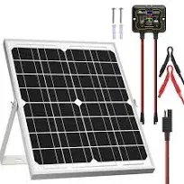 Solar Panel Kit 20W 12V, Solar Battery Trickle Charger Maintainer + Upgrade