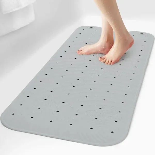 SelfSuite Extra Long Rubber Bathtub Mat Nonslip Shower Tub Mat 39x16 inch Bath Tub Floor Mat with Suction Cups and Drainage