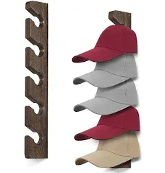 Hat Rack for Wall Baseball Cap Organizer Hanger (2 Pack) Modern Wooden 