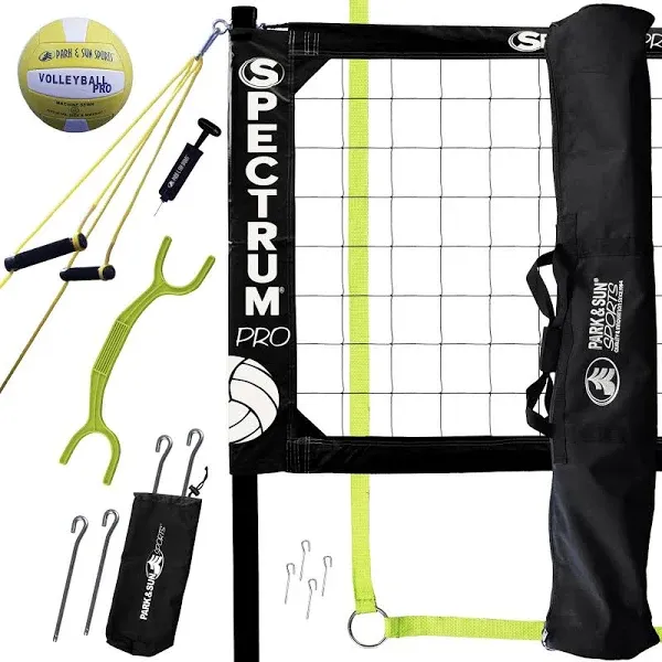 Park & Sun Sports Spectrum PRO: Portable Professional Outdoor Volleyball Net System, Black (SPEC-PRO/Black)