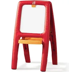 Kids Easel For Two,Dry Erase Magnetic Easel On One Side, Chalkboard On The Other