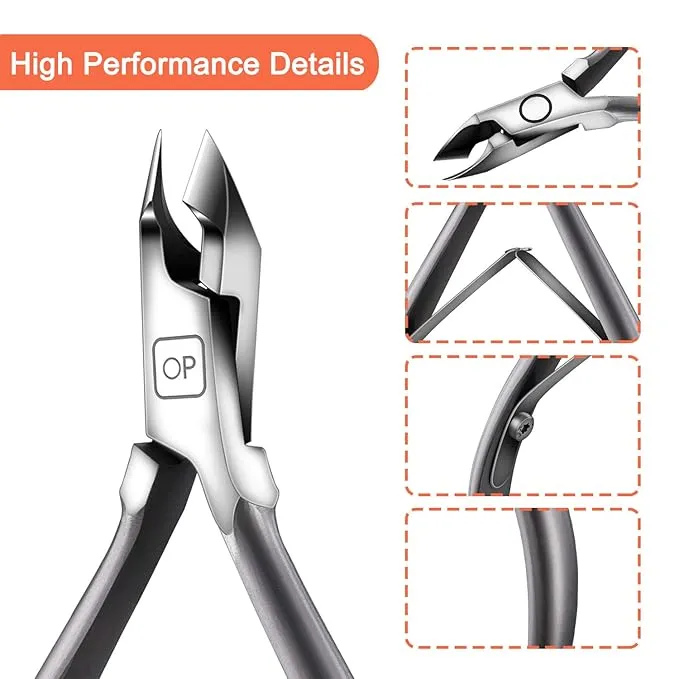 Cuticle Nippers Salon Grade for Manicurist Extremely Sharp Effortless Cuticle Trimmer Precise Clippers Pedicure Manicure Nail Care Tool, opove X7 mini, Space Gray