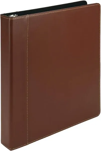 Samsill Contrast Stitch Leather Ring Binder