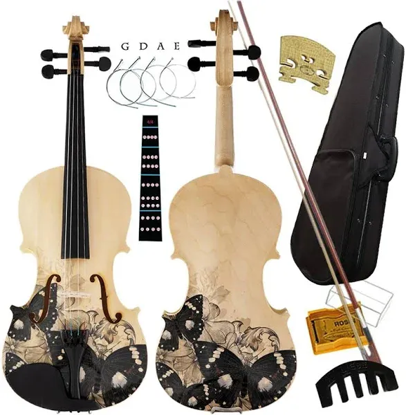 Aliyes Distinctive Artistic Violin Set Designed for Beginners/students/kids/adults with Hard Case,bow,extra Strings